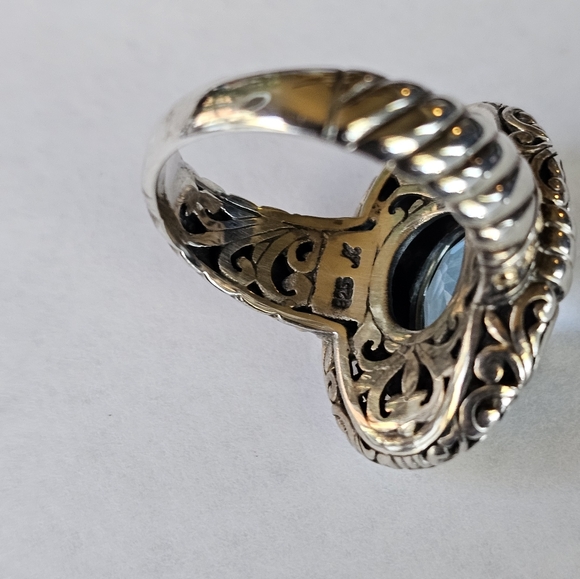 Genuine Robert Manse Topaz Ring in 18K & Sterling Silver Sz 8! - Picture 4 of 7